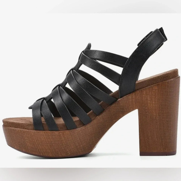 NWT WHITE MOUNTAIN Women's Black Alliance Cage Platform Clog High Heels 9.5 M - Picture 3 of 10